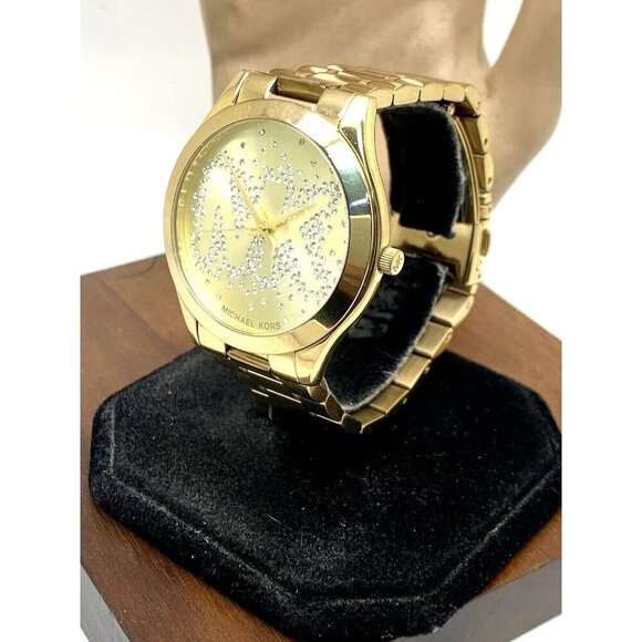 Michael Kors Women\'s Watch MK3590 Slim Runway Quartz Gold Stainless Steel 42mm main image 4